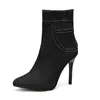 Botines nuevos de mezclilla sexy tacón súper alto botas para discoteca botas de escenario 40-48 talla grande botas de comercio exterior AliExpress