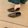 Encuentro Primero Zapatos Mocasines Marrones Estacionales Franceses para Mujer 2026 Nuevos de Primavera, Otoño e Invierno Versátiles Estilo Británico Zapatos Pequeños de Cuero