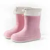 Japón y Corea del Sur Botas de Lluvia Transfronterizas para Mujer Lindas Botas de Agua de Caña Media Zapatos de Goma para Estudiante Botas de Agua Antideslizantes Botas de Lluvia Impermeables Biseladas Impermeables