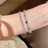 Pulseira Popular Colorida com Coração Cravejado de Diamantes do Xiaohongshu, Elegante e Requintada, Artesanato de Alto Valor, Pulseira Cubo de Açúcar para Mulheres