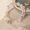 Pulsera de Cristal con Perlas de Cristal Natural Optimizada Pulsera Versátil de Nicho Joyería de Moda de Lujo Ligero Venta al por Mayor para Mujeres