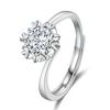 Anel de Dedo Braço de Torção Floco de Neve Vermelho Online Transfronteiriço Tiktok Anel de Diamante Mosang Feminino Simples Moda Braço de Torção Floco de Neve