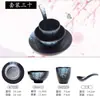 Juego de condimentos de melamina para restaurantes de hot pot, incluye cuatro piezas para uso comercial, apto para restaurantes y hoteles, consta de tazones, palillos, platos y vajilla de plástico que imita la porcelana