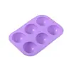 Molde de Silicona para Pastel Mousse Herramienta para Hornear 6 Piezas Molde Pequeño para Pastel de Semicírculo Bandeja de Hielo de Silicona Molde para Cocer al Vapor Pastel de Arroz