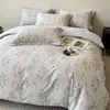 Conjunto de cama estampado em algodão escovado, espesso e quente, conjunto de três ou quatro peças em algodão puro, adequado para dormitórios e pousadas, disponível para dropshipping