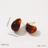 Brincos de Aço Inoxidável Maillard Transfronteiriços para Mulheres, Versáteis para o Dia a Dia, Luxo Leve, Nicho de Alto Padrão, Brincos Simples de Aço Titânio para Outono e Inverno