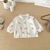 Conjunto Cardigan de Tricô Dianxi Spring Novo Estilo para Bebês Meninas, Jaqueta Suéter, Camisa e Calça Jeans Conjunto de Três Peças