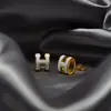Aço Titânio 18K Tendência Moda Tridimensional Branco H Pingente Colar Simples Versátil Amizade Corrente da Clavícula