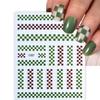 Pegatinas para uñas de la serie clásica de cuadros transfronterizos, calcomanías para uñas de tablero de ajedrez en blanco y negro, decoraciones para uñas al por mayor