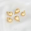 Preservação de Cor Cobre Dourado 14K Pingente Oco de Gota d'Água com Argola Acessórios para Pingente de Colar Feito à Mão DIY Pingente