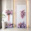 Arreglos Florales Acabados en Rosa y Morado para Bodas, Flores Artificiales para Banquetes de Compromiso, Arreglos Florales para Escenarios, y Decoraciones de Flores Falsas