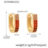 Aretes de Clip Coloridos de Diamantes en Forma de U de Circonita 5A Súper Brillantes y de Ensueño Estilo Europeo y Americano de Moda Lujo Ligero Versátiles de Acero Inoxidable