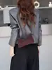 Couro Bovino de Primeira Camada Fosco Feminino Elegante Estampa de Leopardo Macia de Alta Qualidade Nicho Popular Moda Uma Ombro Transversal Couro Macio