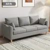 Sofá de tela estilo nórdico, adecuado para apartamentos pequeños, diseño moderno y minimalista, ideal para propiedades de alquiler, de tres plazas, para usar en apartamentos, tiendas de ropa o salas de estar, sofá pequeño, estructura de madera