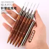 Set de Bolígrafos Liner para Uñas Punta de Aguja de Sándalo Estilo Japonés, Ultra Fino, Pincel para Pintar, Pincel para Delinear, Pincel para Bordes Estilo Francés