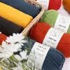 Tejido a mano No. Bufanda de 2 hebras, calentador de cuello, gorro, material para manualidades DIY, hilo de algodón leche, hilo trenzado de grosor medio