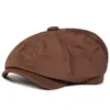 Gorra Hombres Primavera y Verano Británica Combinación Perfecta Vintage Gorra Octogonal de Repartidor Gorra de Moda Coreana Mujeres Primavera y Otoño Boina de Pintor