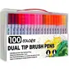 Plumones Suaves de Doble Punta, Plumas de Acuarela Artísticas para Niños y Estudiantes, Plumas de Dibujo Artístico, En Stock para Envío Directo, Se Pueden Etiquetar