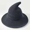 Estoque de Fábrica Chapéu de Mago Tricô de Halloween Chapéu de Tricô Dobrável Transfronteiriço da Amazon Chapéu de Bruxa Pontudo