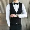 Actividad de Correr Chaleco Corto de Hombre con Cuello en V de un Solo Botón Chaqueta de Hombre Chaleco Casual Ropa de Trabajo Ropa de Hombre