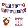 Set de Decoración para Fiesta Temática de Béisbol, Pancarta de Cumpleaños Deportiva de Béisbol, Topper para Pastel, Panal