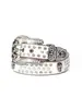 Cinturón Popular Transfronterizo Estilo Punk con Calavera de Pedrería y Hebilla de Aleación, Accesorio de Cinturón Grueso Personalizado con Acabado de Alta Gama