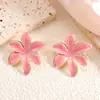 Nuevos Pendientes de Goteo de Aceite de Plumeria Estilo Comercio Exterior, Pendientes de Pétalos Coloridos Frescos y Dulces, Pendientes de Flor Dopamina con un Ambiente Elegante