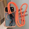 Alça de celular crossbody dopamina tecida à mão com fivela dupla, corrente longa para celular, alça europeia antifurto