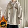 Jaqueta de suéter cardigan com capuz Primavera e outono masculina marca de moda esportes casal usar lã forrado outono e inverno casaco meninos top