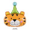 Lindo sombrero de cumpleaños transfronterizo con cabeza de animal, cabeza de león y jirafa, decoración para fiestas de cumpleaños infantiles, película de aluminio y gas.