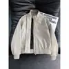 Chaqueta bomber retro americana tie-dye mate con cuello alto, chaqueta exterior funcional de retazos estilo corto para hombre de otoño, chaqueta de cuero de moda
