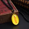 Colgante de Doble Cara Tangka Bodhisattva Avalokitesvara Mantra Surangama Amuleto de Cristal Namo Amitabha Colgante de Buda del Sutra