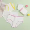 En stock Ropa interior cómoda de color caramelo para niña Ropa interior de algodón puro talla grande Algodón en la entrepierna para niños Cintura media Ropa interior Bongs