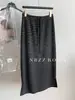 Pantalones casuales de color liso para mujer, de cintura elástica con cordón, moda de principios de otoño 2026, falda de longitud media de terciopelo cepillado para mujer