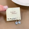 Brincos de Medusa Oceânica Zircônia Super Fada Outono e Inverno para Mulheres com Agulhas de Prata, Brincos de Concha com Franja de Estrela de Cinco Pontas Doces e Delicados