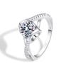 Anillo de Plata Beso de Ángel Venta en Vivo de TikTok Anillo de Moda de Alta Gama con Microincrustaciones en Forma de Corazón de Moissanita para Mujer