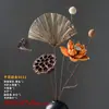 Buquê de Flores Secas decoração de flor real Flor de Lótus lótus desidratado ao ar livre dossel de lótus raiz de lótus natural Arranjo de flores Zen decoração de sala de estar chinesa