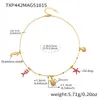 Pulseira Tornozeleira Colar Polvo Zircônia Verão Oceano Aço Inoxidável Banhado Ouro 18K Brincos Vermelho Coral