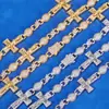 Cadena de Cuentas Cruzadas Hip-Hop Transfronterizo Europeo y Americano con Zirconita Cúbica Mezclada Collar Joyería de Moda Personalizada para Hombre Personalización