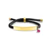 Pulseira de Corda de Mão Multicor Transfronteiriça Europeia e Americana Material em Branco Pronto para Uso Acessórios de Diamante Roxo Rosa Gravação Presente Pulseira de Aço Inoxidável