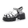 Sandalias Romanas Cerradas para Mujer, Nuevos Zapatos de Plataforma de Suela Gruesa Verano 2026, Zapatos tipo jaula con tacón grueso y tejido hueco para mujer