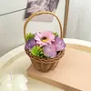 Presente para o Dia do Professor Cesta de Flores Tecida Flor de Sabão Girassol Flor Imortal Ornamentos Florais Loja de Papelaria Transfronteiriça Atacado
