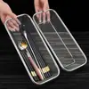 Caixa de Armazenamento de Hashis Desmontável de Aço Inoxidável Tubo de Desinfecção para Hashis Utensílios Domésticos Cesta com Tela Drenante Cesta para Hashis e Garfo Jue Qin