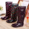 Botas de chuva de cano alto, extra longas, impermeáveis e antiderrapantes, modelo novo, forradas com fleece, galochas de borracha, botas d'água e sapatos d'água para adultos