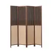 Biombo de madera maciza y ratán de papel estilo chino para sala de estar, entrada de hotel, fondo plegable para comedor, pared divisoria móvil para viviendas de alquiler