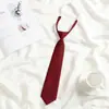 Corbata Jk de Estilo Japonés para Mujer, Estilo Universitario, Perezosa Sin Nudo Negro Rojo Estudiante Casual Gris Corbata Pequeña Camisa Lazo
