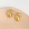 Nuevos Pendientes de Estilo Francés Transfronterizos Lujo Ligero Retro Geométricos Rayados Huecos Moda Versátil Joyería de Oreja para Mujer Venta al por Mayor