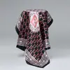 Pañuelo Cuadrado de 90 cm para Mujer, Nuevo Pañuelo Cuadrado Grande Estampado Estilo Europeo y Americano Transfronterizo, Versión Coreana, Versátil, Gama Alta, Chal Protector Solar Pañuelo de Seda