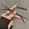 Monturas de gafas retro con borde dorado para hombre, aptas para lentes recetados, elegantes y guapas, montura grande para caras grandes, adelgazantes y ultraligeras