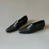 SIXWOO Mocasines Negros de Trabajo para Mujer Estilo Nuevo Aumento Oculto de Altura Punta Cuadrada Zapatos Pequeños de Cuero Hacen que las Piernas Parezcan Delgadas Zapatos de Uso Diario para el Trabajo